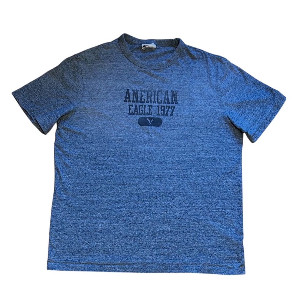American Eagle Men's Grey Graphic Tee Large Modern Uniform